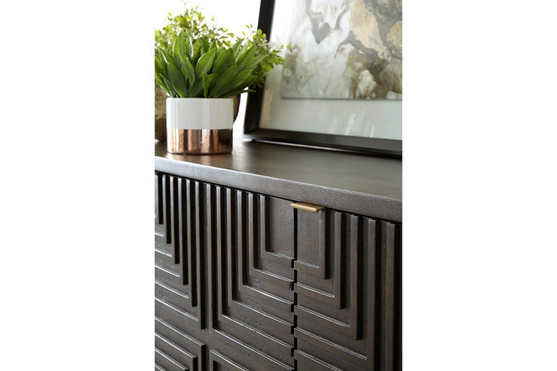 Elinmore Brown/Gold Finish Accent Cabinet - Gate FurnitureCabinet
