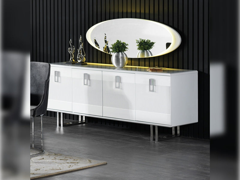 Elips Diningroom Consol With Mirror White - 115-ELI-WHI-CON