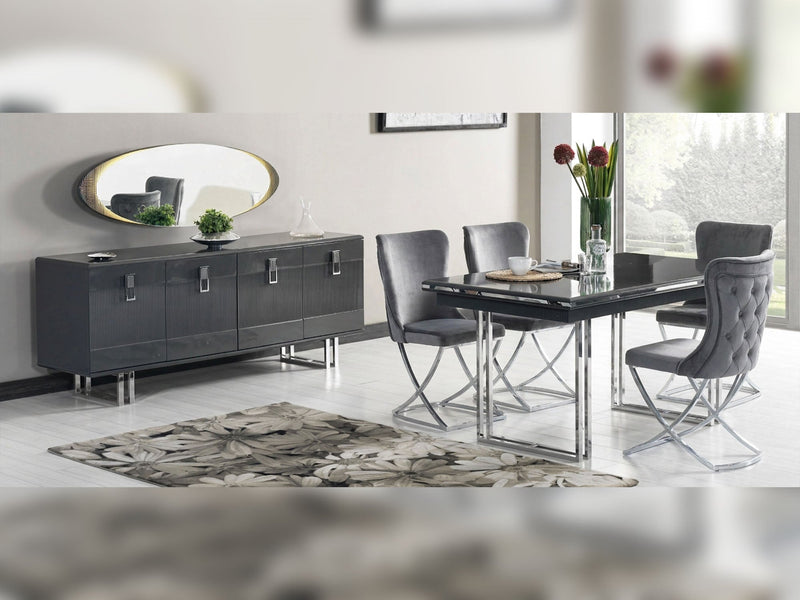Elips Diningroom (Table & 6 Dining Chair) Anthracite - 115-ELI-ANT-DT