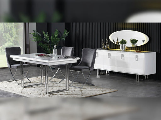 Elips Diningroom (Table & 6 Dining Chair) White - 115-ELI-WHI-SET