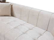 Elisha Ivory Velvet Double Chaise Sectional - Gate FurnitureSectional