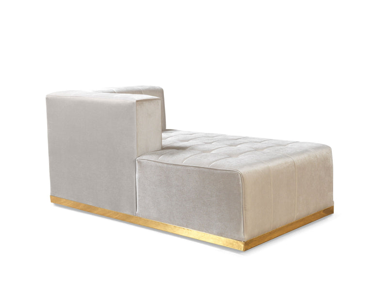 Elisha Ivory Velvet Double Chaise Sectional - Gate FurnitureSectional