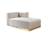 Elisha Ivory Velvet Double Chaise Sectional - Gate FurnitureSectional