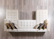 Elisha Ivory Velvet Double Chaise Sectional - Gate FurnitureSectional