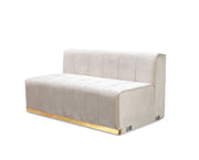 Elisha Ivory Velvet Double Chaise Sectional - Gate FurnitureSectional