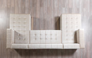 Elisha Ivory Velvet Double Chaise Sectional - Gate FurnitureSectional
