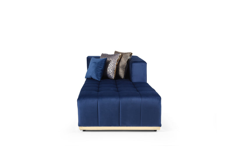 Elisha Navy Velvet Double Chaise 130" Sectional [ETA: 10/10] - ELISHANAVY-SEC