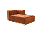 Elisha Orange Velvet Double Chaise 140" Sectional - Gate FurnitureSectional