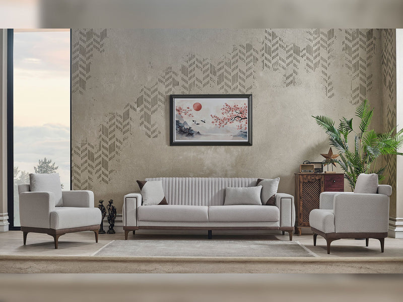 Elit 3-pieces (Sofa & Loveseat & Chair) Livingroom in Cream - 200-SER-ELI-SOFT01-321
