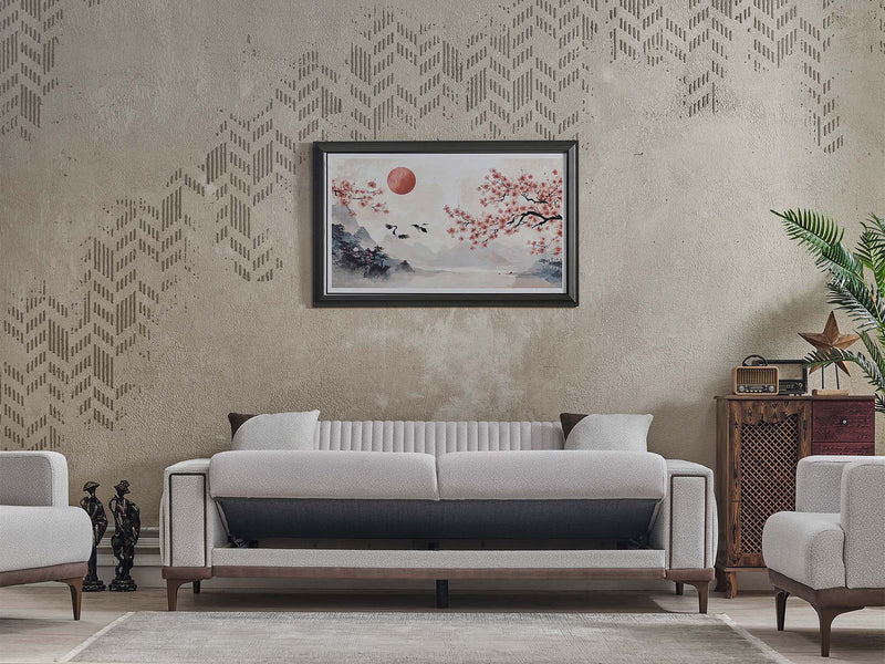 Elit Convertible Loveseat in Cream - 200-SER-ELI-SOFT01-2