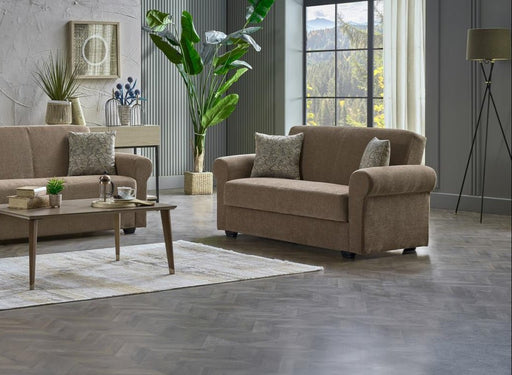 Elita S Love Seat (Koopsi Basic Brown 614) - Gate FurnitureLoveseat