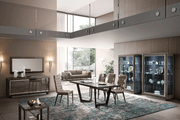 Elite Dining Room Brown Silver Birch Set - Gate FurnitureDining Room Set