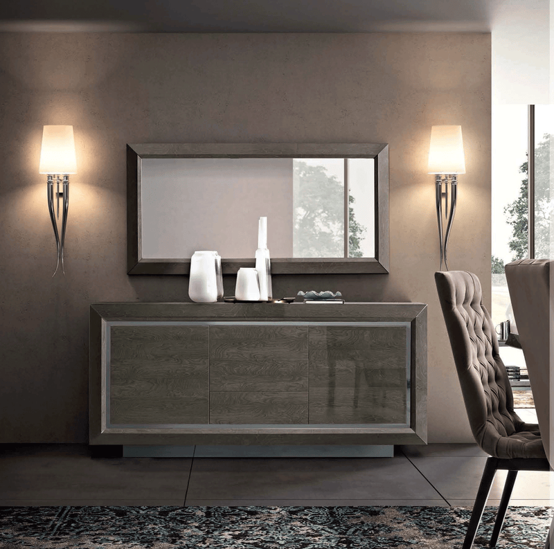 Elite Dining Room Brown Silver Birch Set - Gate FurnitureDining Room Set