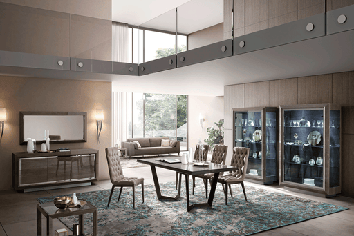 Elite Dining Room Brown  Silver Birch Set - Gate Furniture