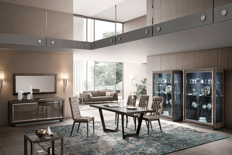 Elite Dining Room Brown  Silver Birch SET - p9876