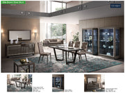 Elite Dining Table Brown  Silver Birch SET - p11623