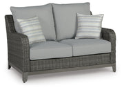Elite Park Outdoor Loveseat with Coffee Table in Gray - PKG013866