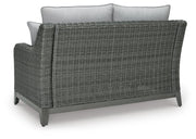 Elite Park Outdoor Loveseat with Coffee Table in Gray - PKG013866