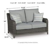 Elite Park Outdoor Loveseat with Coffee Table in Gray - PKG013866