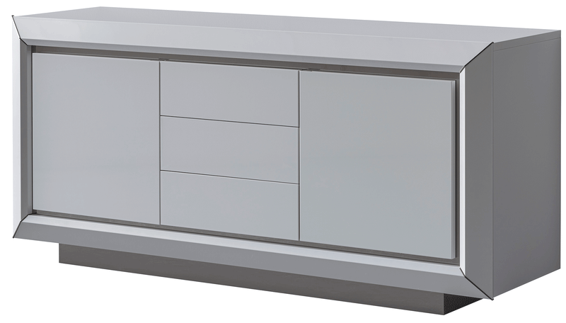 Elite White 3Door Buffet/ Mirror Set - Gate Furniture