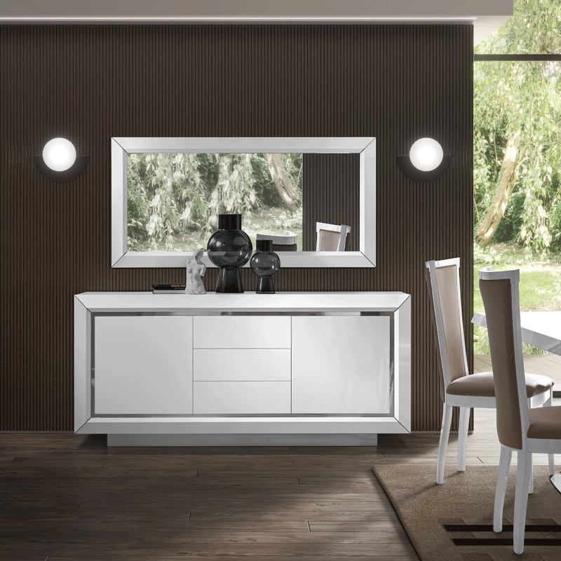 Elite White Maxi Mirror For 3Door Buffet - i38099 - Gate Furniture