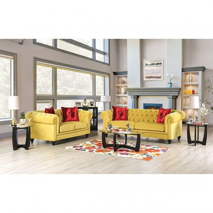 Eliza Royal Yellow/Red Sofa - SM2284-SF