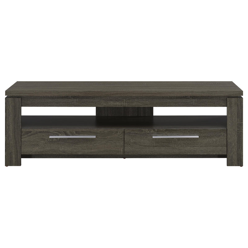 Elkton 2-drawer Engineered Wood 59-inch TV Stand Weathered Grey - 701979