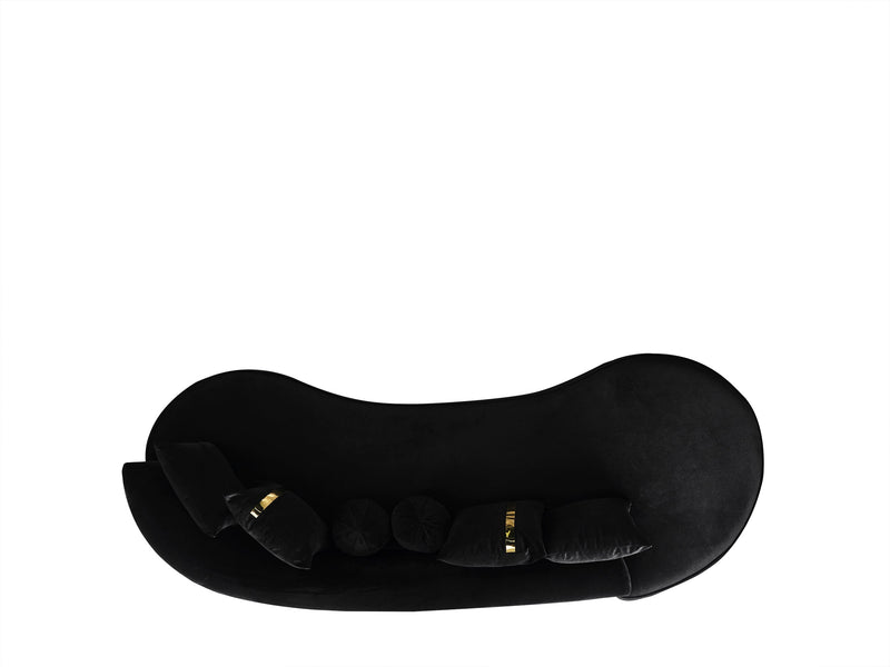Ella Black Velvet Chaise Lounge - ELLABLACK-CH