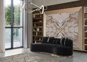 Ella Black Velvet Chaise Lounge - ELLABLACK-CH