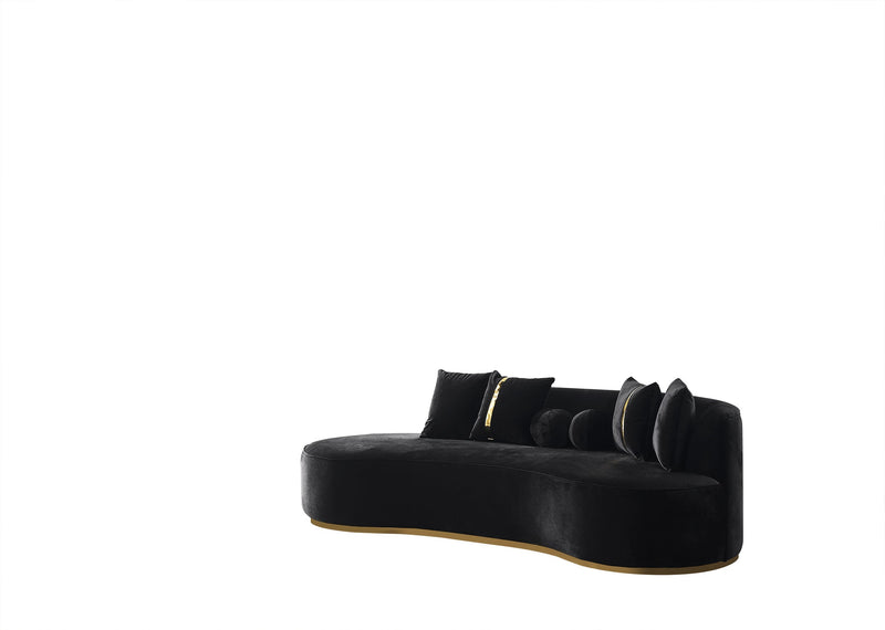 Ella Black Velvet Chaise Lounge - ELLABLACK-CH