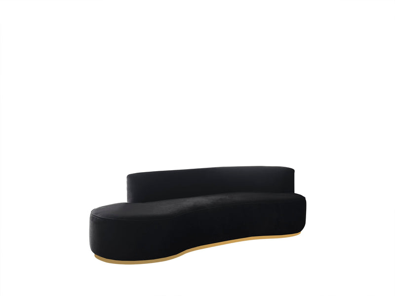 Ella Black Velvet Chaise Lounge - ELLABLACK-CH