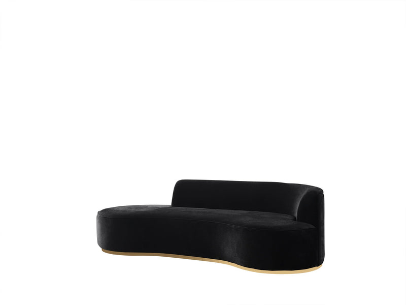 Ella Black Velvet Chaise Lounge - ELLABLACK-CH