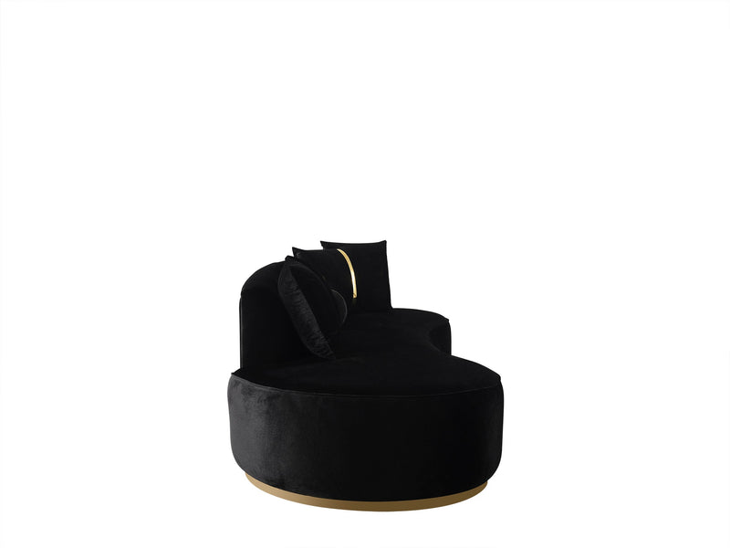 Ella Black Velvet Chaise Lounge - ELLABLACK-CH