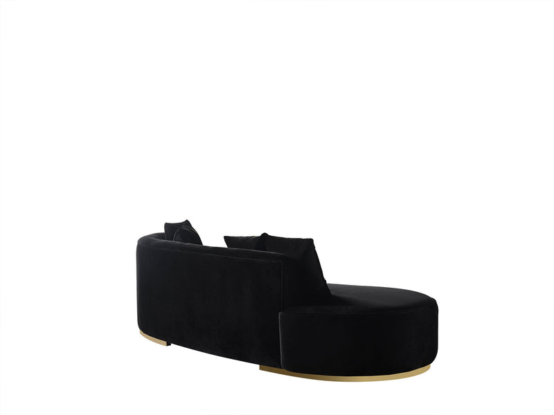 Ella Black Velvet Chaise Lounge - ELLABLACK-CH