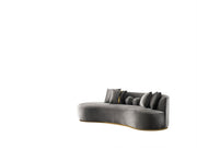Ella Gray Velvet Chaise Lounge - ELLAGRAY-CH