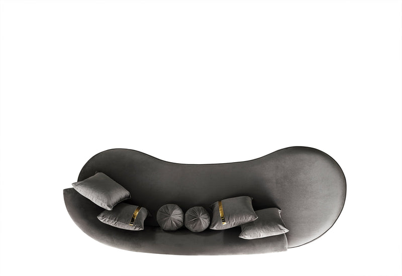 Ella Gray Velvet Chaise Lounge - ELLAGRAY-CH
