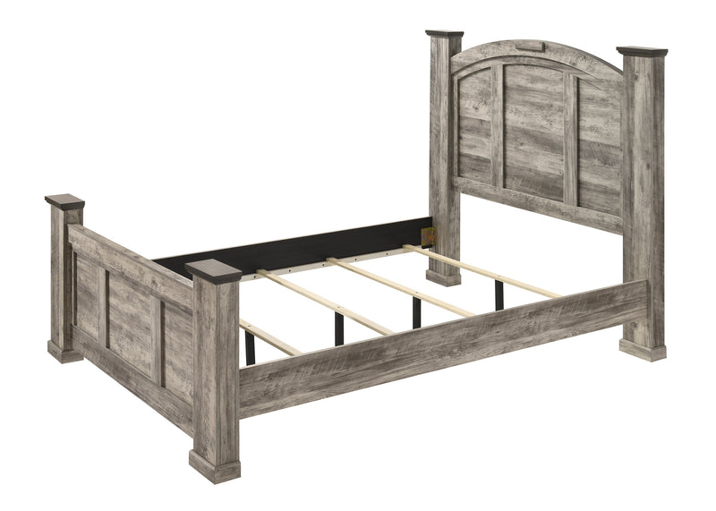 Ella - Mae Rustic Brown Queen Poster Bed - Gate FurnitureQueen Bed