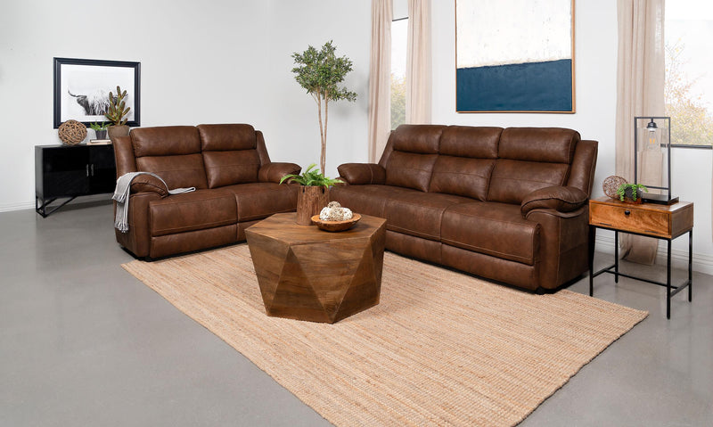 Ellington 2-piece Upholstered Padded Arm Sofa Set Dark Brown - 508281-S2