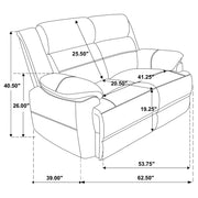 Ellington 2-piece Upholstered Padded Arm Sofa Set Dark Brown - 508281-S2