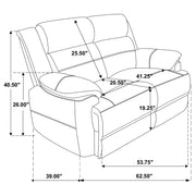 Ellington 3-piece Upholstered Padded Arm Sofa Set Dark Brown - 508281-S3