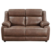 Ellington Upholstered Padded Arm Loveseat Dark Brown - 508282