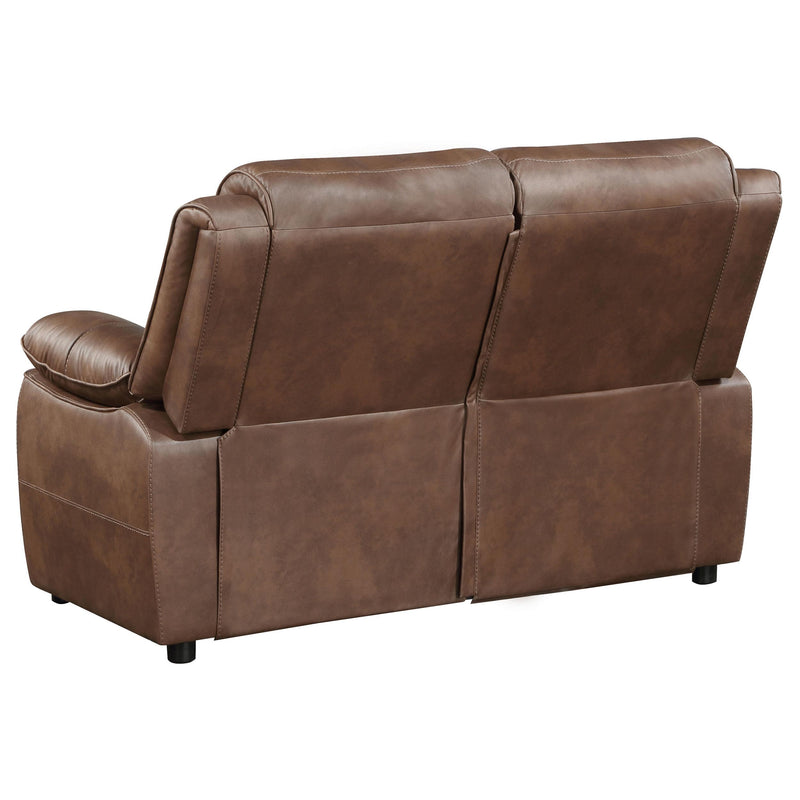 Ellington Upholstered Padded Arm Loveseat Dark Brown - 508282