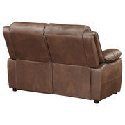 Ellington Upholstered Padded Arm Loveseat Dark Brown - 508282