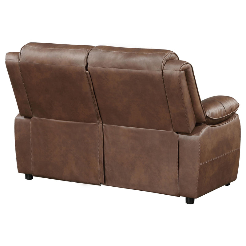 Ellington Upholstered Padded Arm Loveseat Dark Brown - 508282