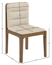 Ellis Cane And Vegan Leather Upholstered Dining Chair in Beige, Set of 2 - 88050Beige-C