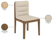 Ellis Cane And Vegan Leather Upholstered Dining Chair in Beige, Set of 2 - 88050Beige-C