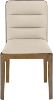 Ellis Cane And Vegan Leather Upholstered Dining Chair in Beige, Set of 2 - 88050Beige-C
