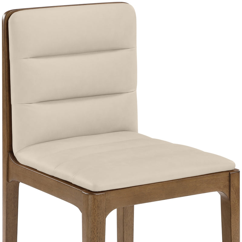 Ellis Cane And Vegan Leather Upholstered Dining Chair in Beige, Set of 2 - 88050Beige-C