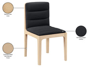Ellis Cane And Vegan Leather Upholstered Dining Chair in Black, Set of 2 - 88047Black-C