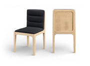 Ellis Cane And Vegan Leather Upholstered Dining Chair in Black, Set of 2 - 88047Black-C